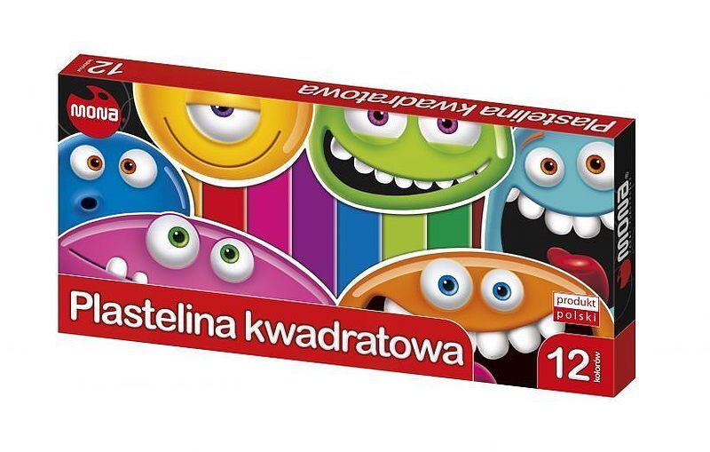 Plastelina kwadratowa mona 12 kolorów