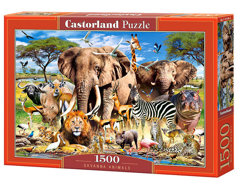 Puzzle 1500 zwierzęta sawanny c-151950-2