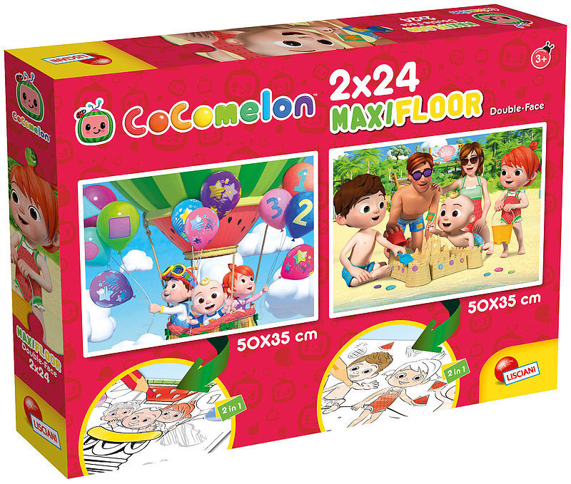 Cocomelon Puzzle dwustronne podłogowe 2x24 Bądź uprzejmy dla wszystkich