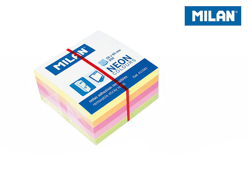 Karteczki milan neon mix mini kostka 50x50, 250 szt