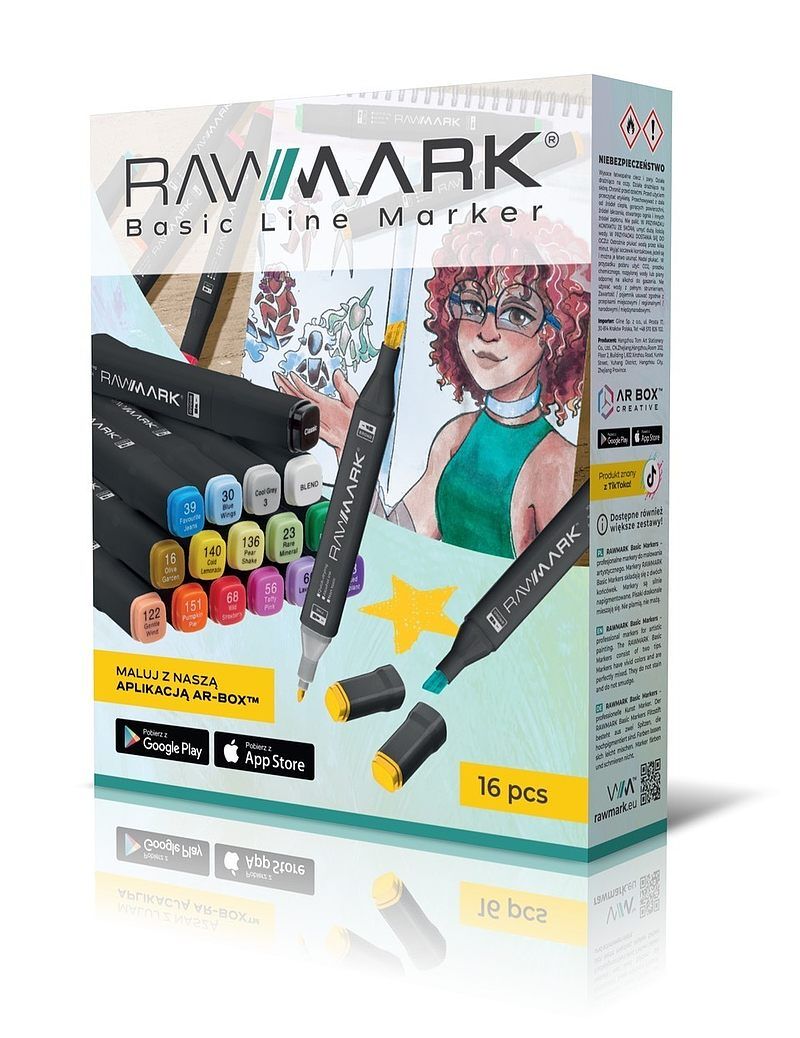 Promarkery alkoholowe rawmark basic universal 16 kolorów