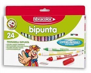 Pisaki dwustronne Bipunta Fibracolor 24 kol.