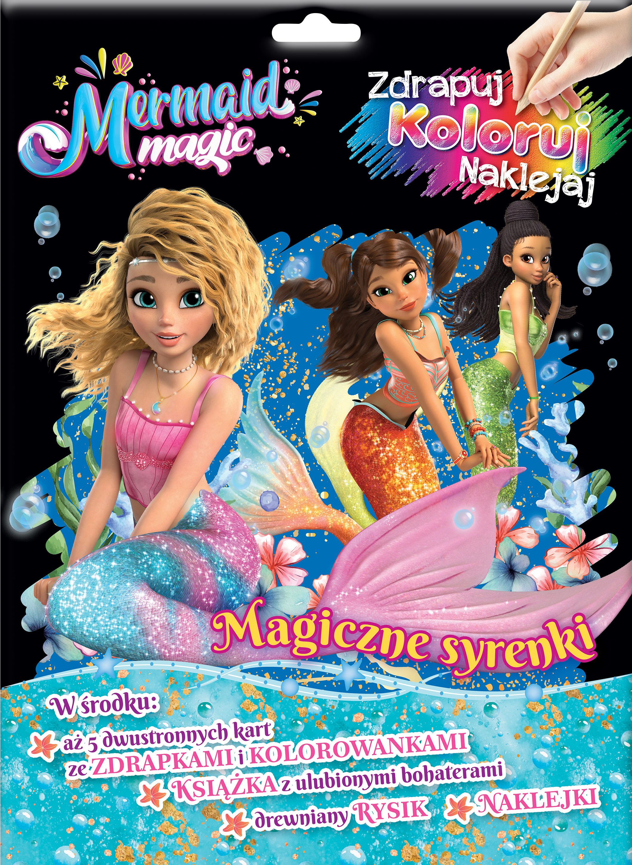 Magia Syren. Zdrapuj, koloruj, naklejaj