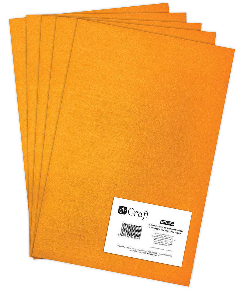 Filc poliestrowy a4 dark yellow 5 szt