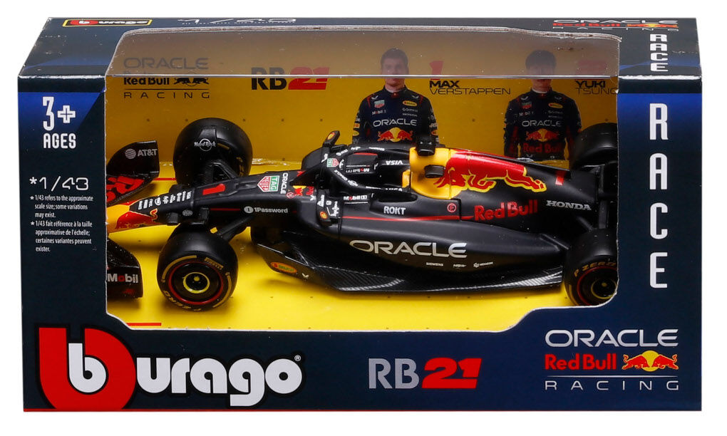 Bburago Model 1:43 BOLID F1 Red Bull Racing RB21 Verstappen Bahrajn GP 18-38233