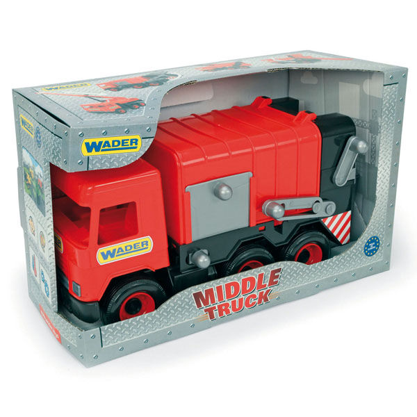 Śmieciarka Middle Truck czerwona w kartonie 32113