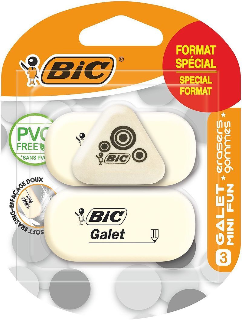 Gumka bic galet+mini fun blister 2+1szt