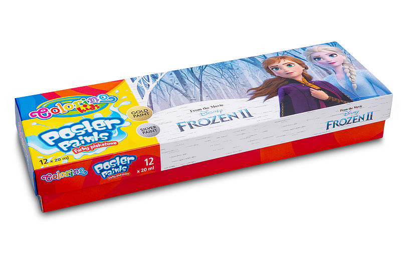 Farby plakatowe colorino kids mix 20 ml 12 kolorów frozen