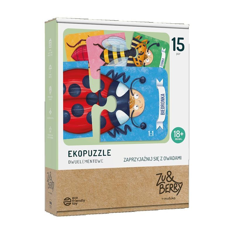 Ekopuzzle dwuelementowe. Zaprzyjaźnij się z owadami