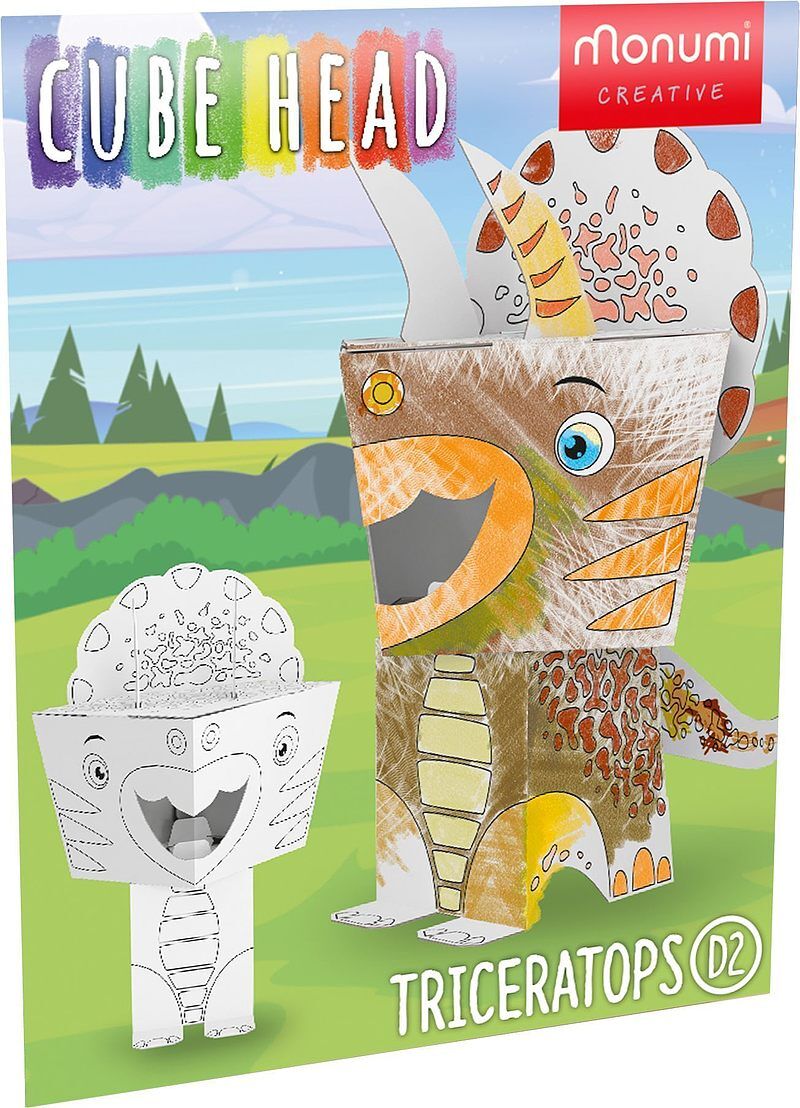 Dino triceratops cube head mch000110