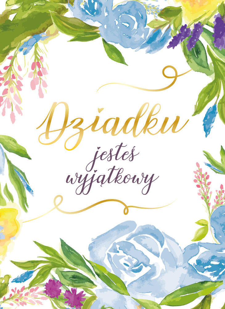 Karnet b6 dziadek kwiaty