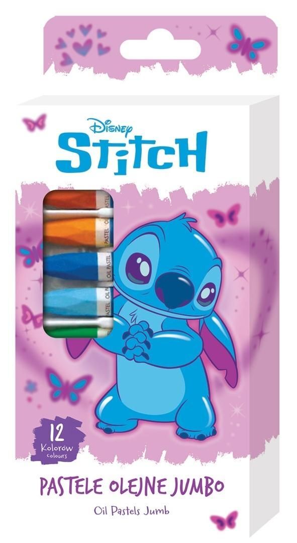 Pastele olejne Jumbo Stitch pink 12 kolorów