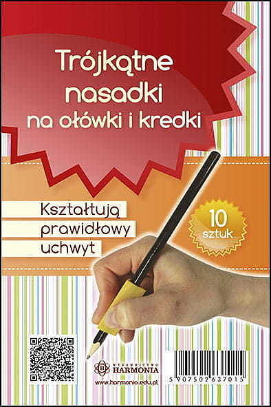 Trójkątne nasadki na ołówki i kredki 10 sztuk