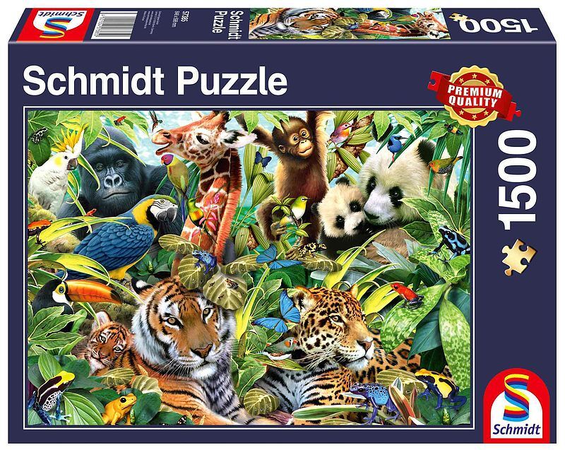 Puzzle 1500 pq kolorowy świat zwierząt