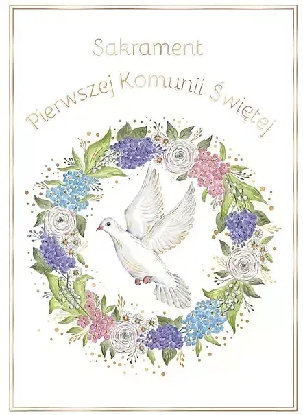 Karnet b6 komunia gołąb majowy