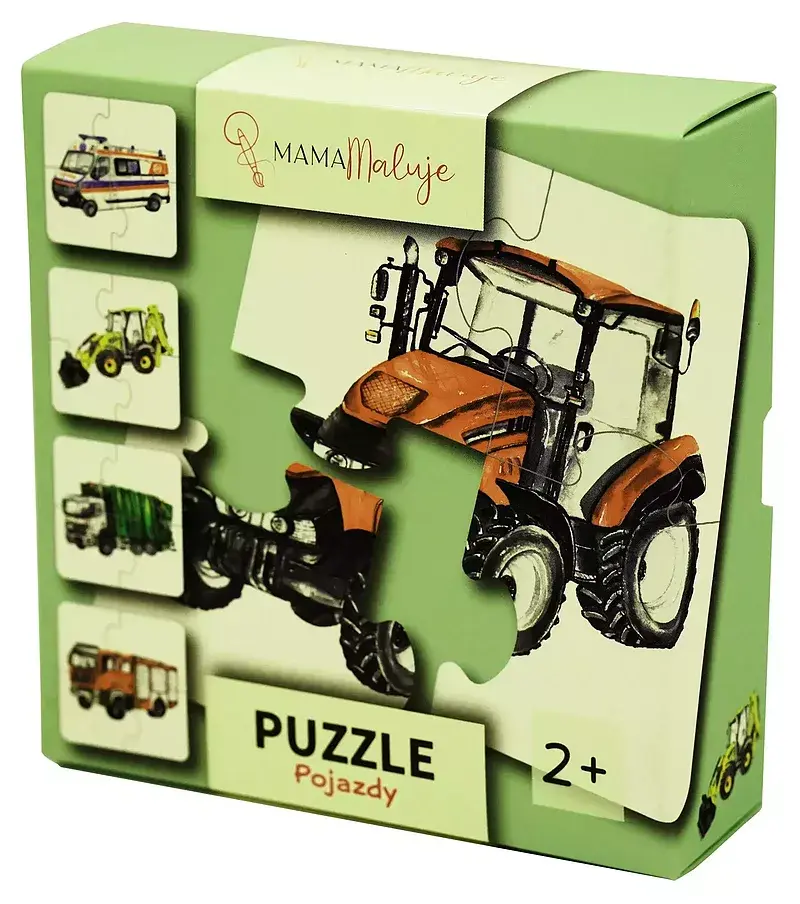 Puzzle 4 elementowe pojazdy