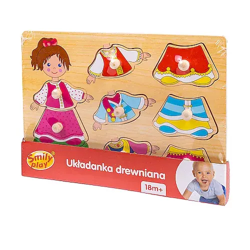 Układanka drewniana ubierz dziewczynkę z uchwytem spw83604 an01