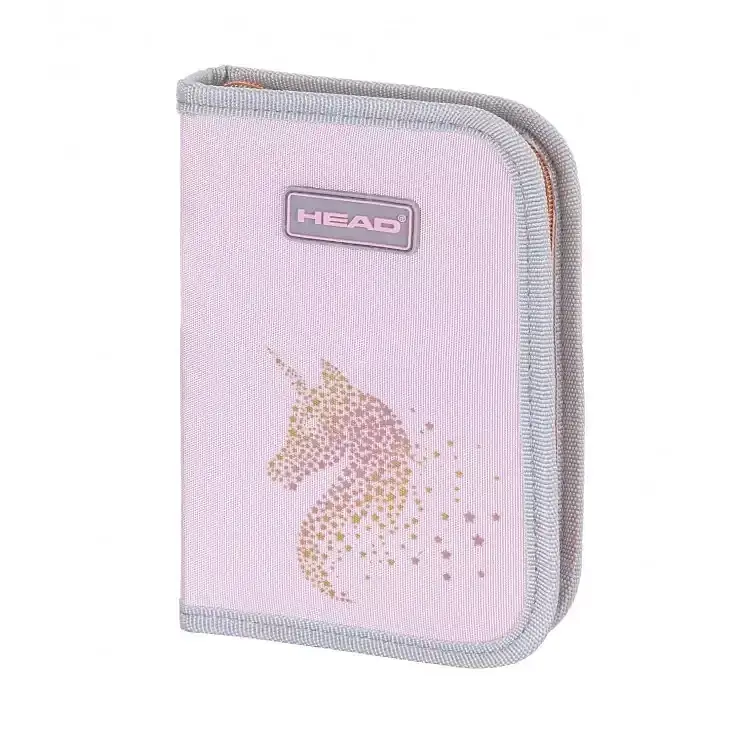 Piórnik pojedynczy dwuklapkowy bez wyposażenia HEAD GOLDEN EFFECT ROSE GOLD, AC1