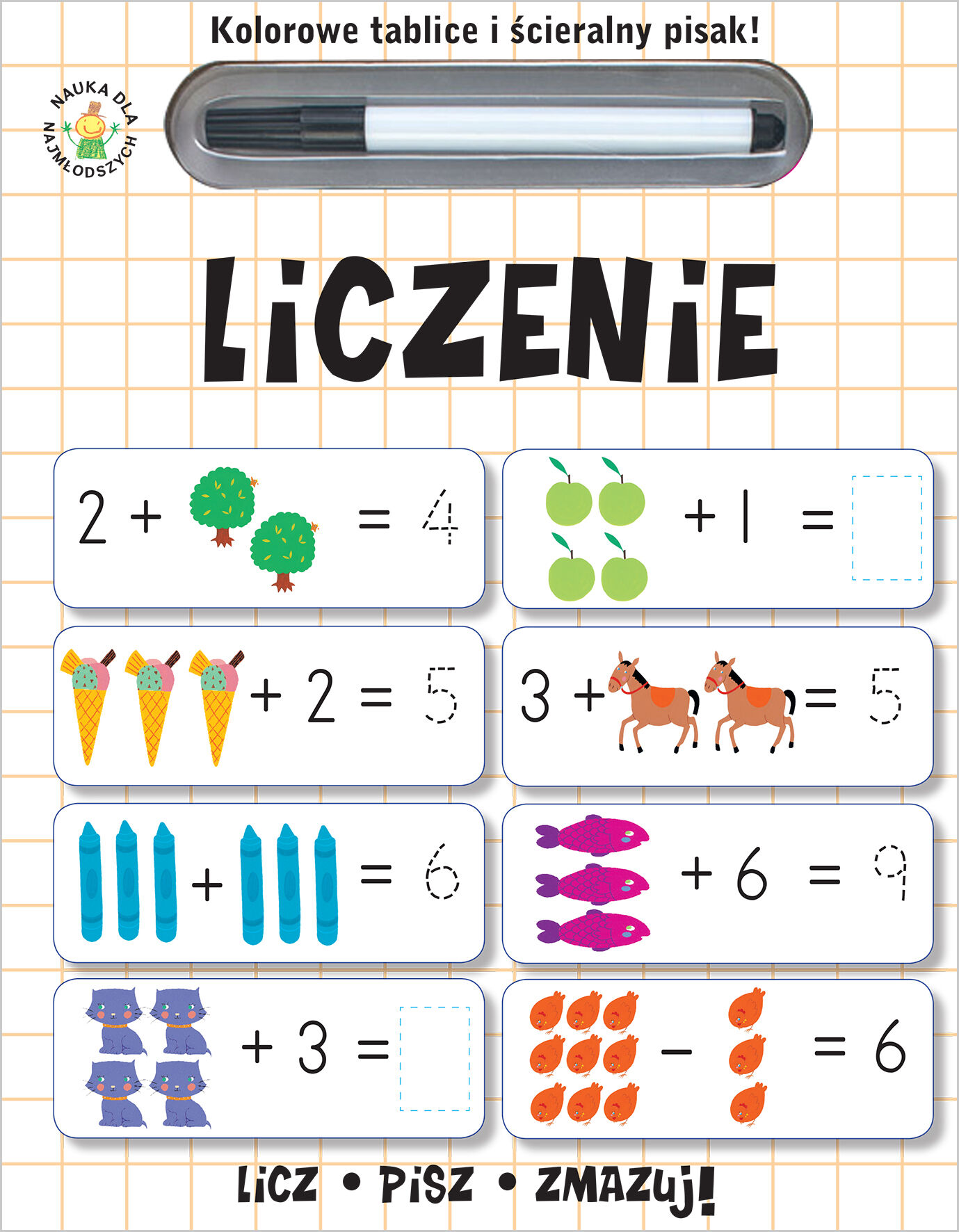 Kolorowe tablice i ścieralny pisak! Liczenie