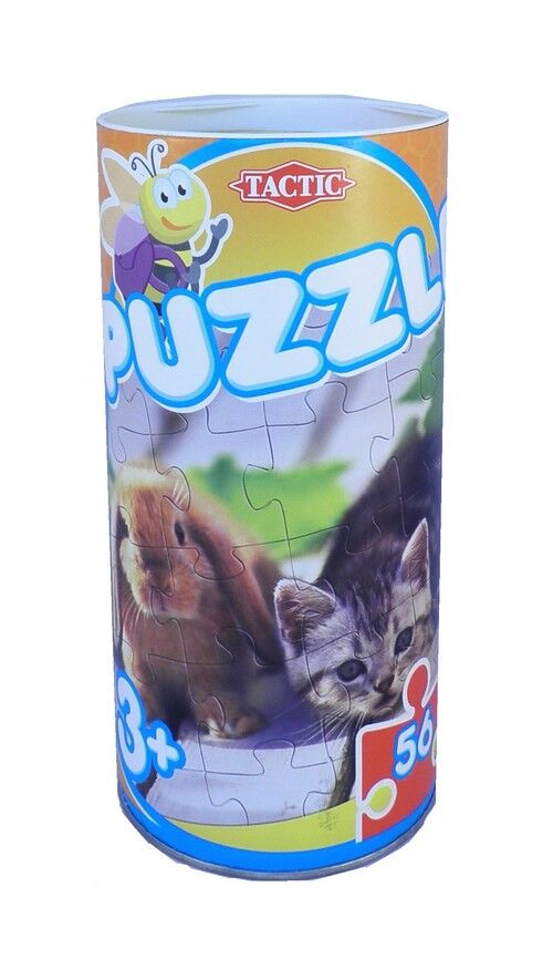 Puzzle w puszce 56 elementów Królik i kot