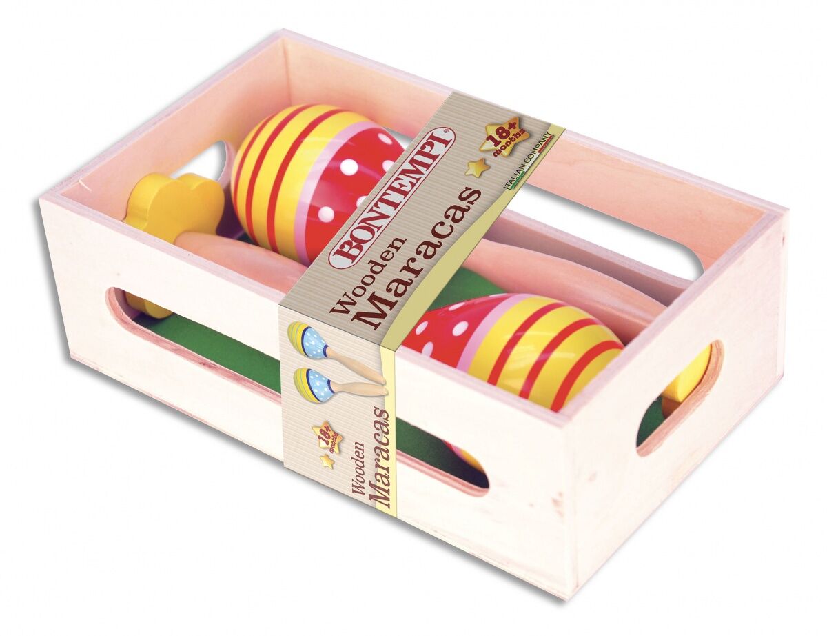 Drewniane 2  grzechotki Bontempi mix