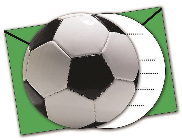 Zaproszenia z kopertą football party opakowanie 6 sztuk 86873