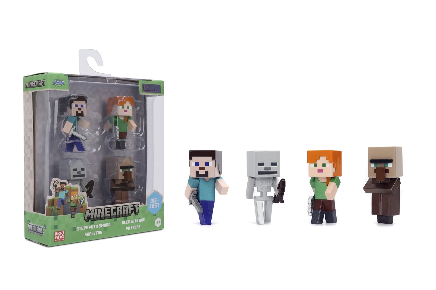 Figurki metalowe Jada Minecraft 6,5cm 4szt.