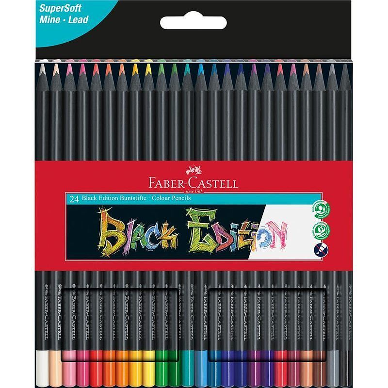 Kredki ołówkowe trójkątne black edition faber-castell 24 kolory