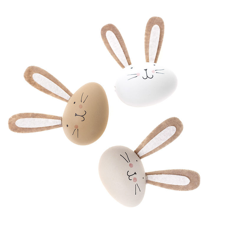 Pisanki  zajączki 9 cm neutralny 3szt