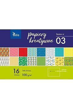 Papiery kreatywne zestaw 3 a5 16 ark
