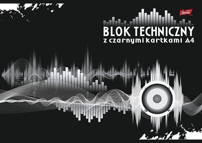 Blok techniczny a4 10k czarne kartki unipap pakiet 10 sztuk