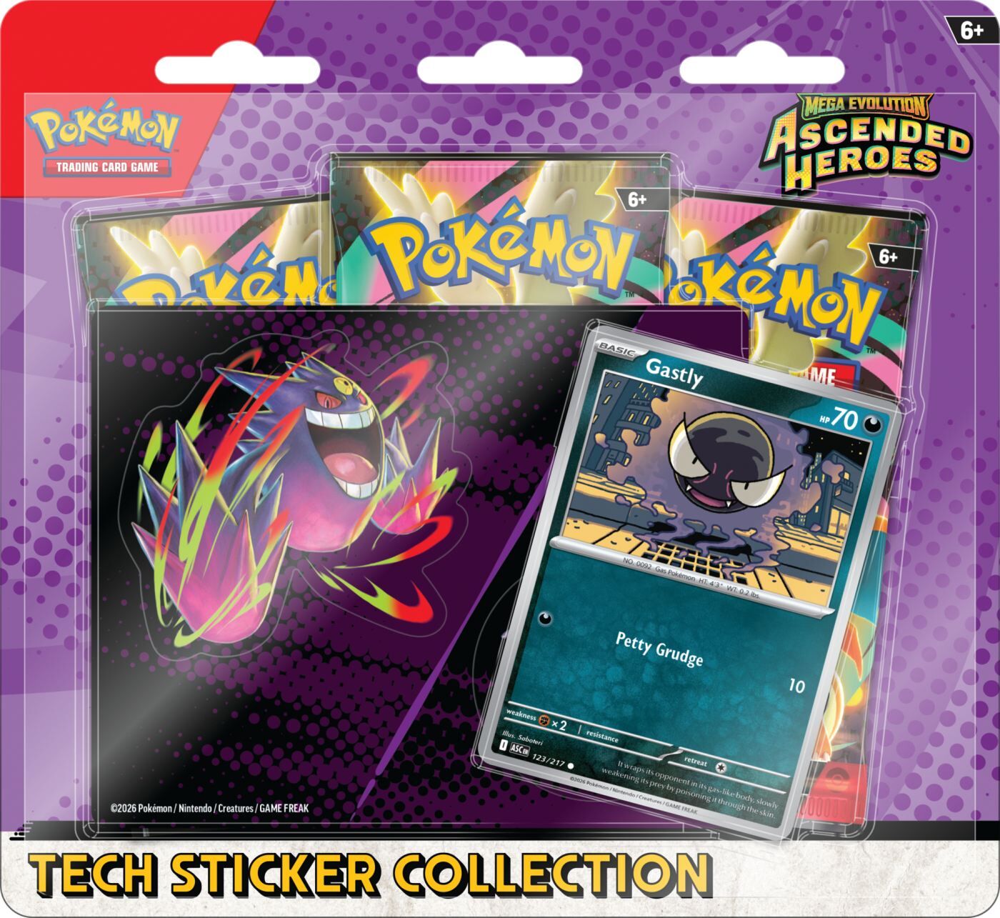 Pokemon TCG Mega Evolution Ascended Heroes Tech Sticker Collection Gastly Mega Gengar