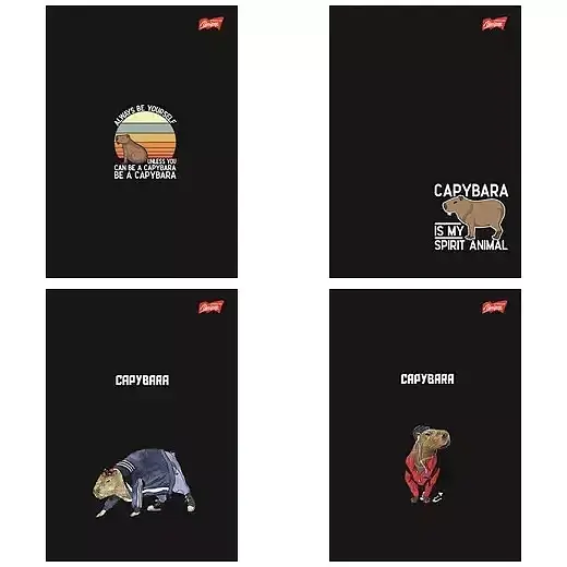Paczka zeszyt a5 60 k. Kratka capybara mix wzorów 10 szt