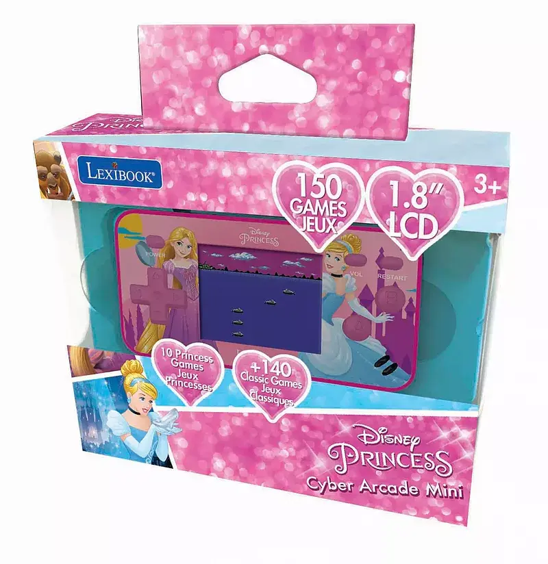 Konsola podręczna cyber arcade® pocket disney princess ekran 1,8'' 150 gier w tym 10 z księżniczkami disneya jl1895dp