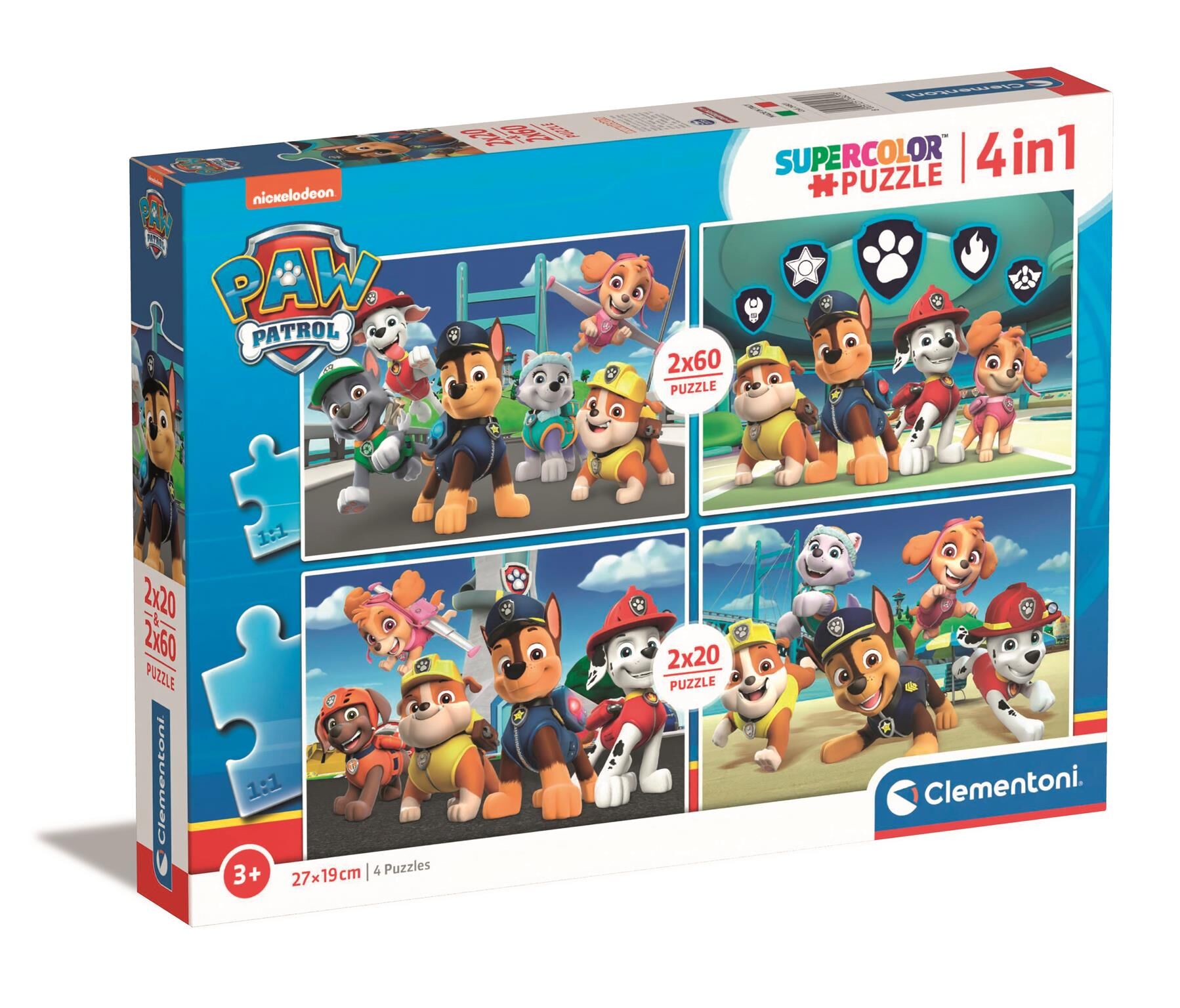 Puzzle 2x20+2x60 super kolor Psi Patrol 24801