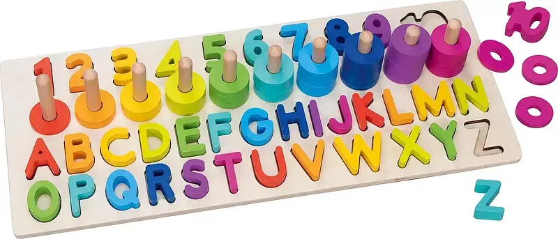 Drewniane puzzle alfanumeryczne goki