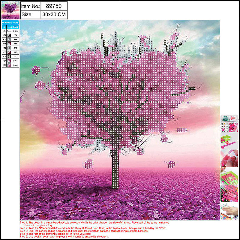 Mozaika diamentowa 5d kit 30x30 cm tree 89750 centrum