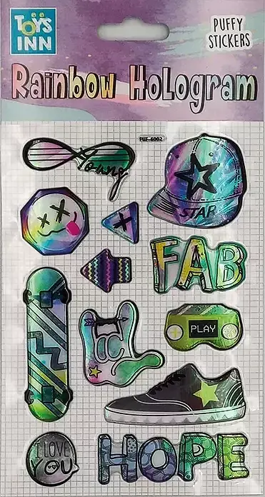 Naklejki Rainbow Hologram 12 sztuk