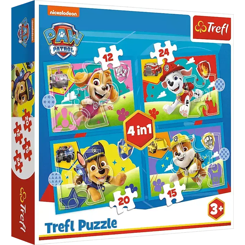 Puzzle 4w1 PAW Patrol, Biegnące Pieski