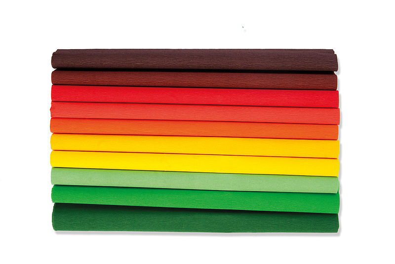 Bibuła marszczona happy color jesienne kolory 25x200cm 10 kolorów 10 rolek