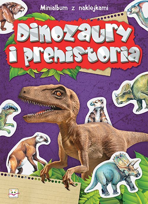 Minialbum z naklejkami. Dinozaury i prehistoria