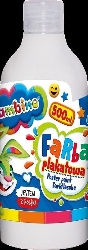 Farba plakatowa 500ml bambino w butelce biała
