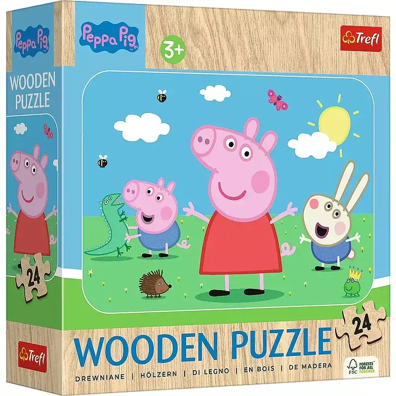 Puzzle drewniane 24 Poznaj uroczą Peppę