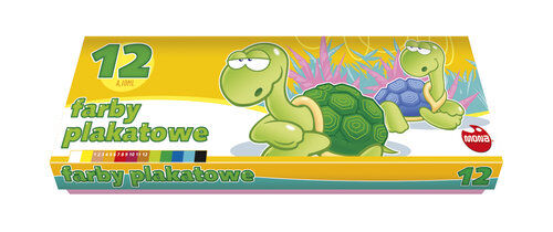 Farba plakatowa 10 ml 12 intensywnych kolorów
