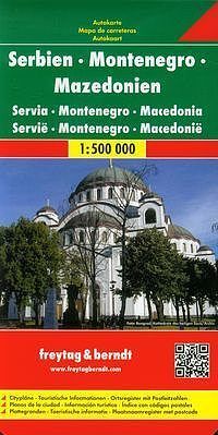 Serbia Czarnogóra Macedonia mapa 1:500 000 freytag & berndt
