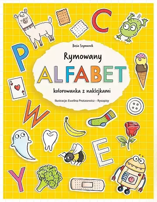 Rymowany alfabet. Kolorowanka z naklejkami