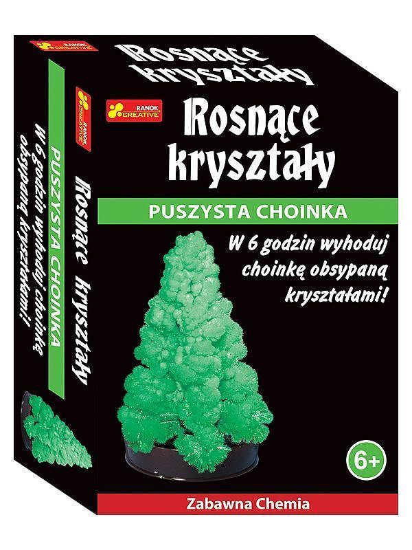 Rosnące kryształy puszysta choinka zielona