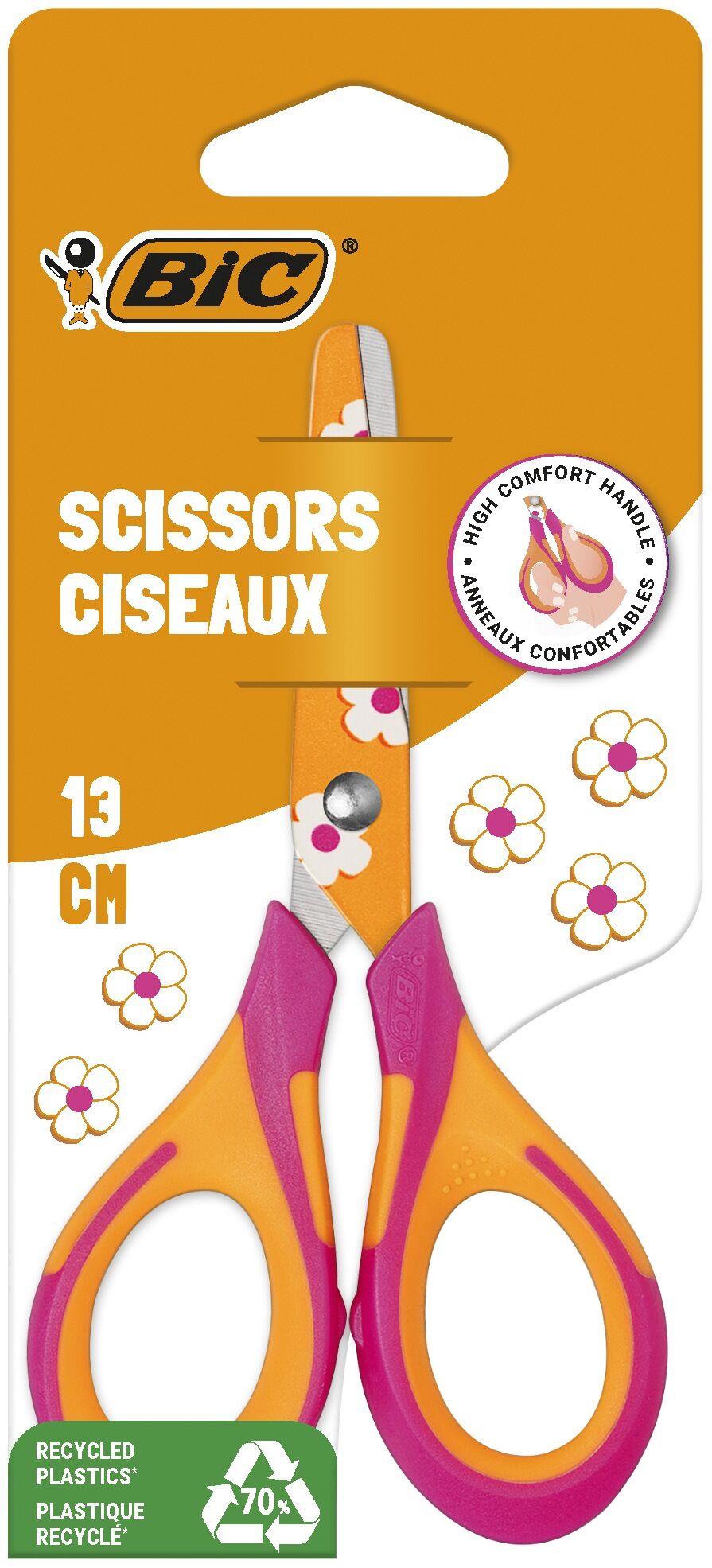Nożyczki Bic Comfort Decor 13cm blister 1szt.mix