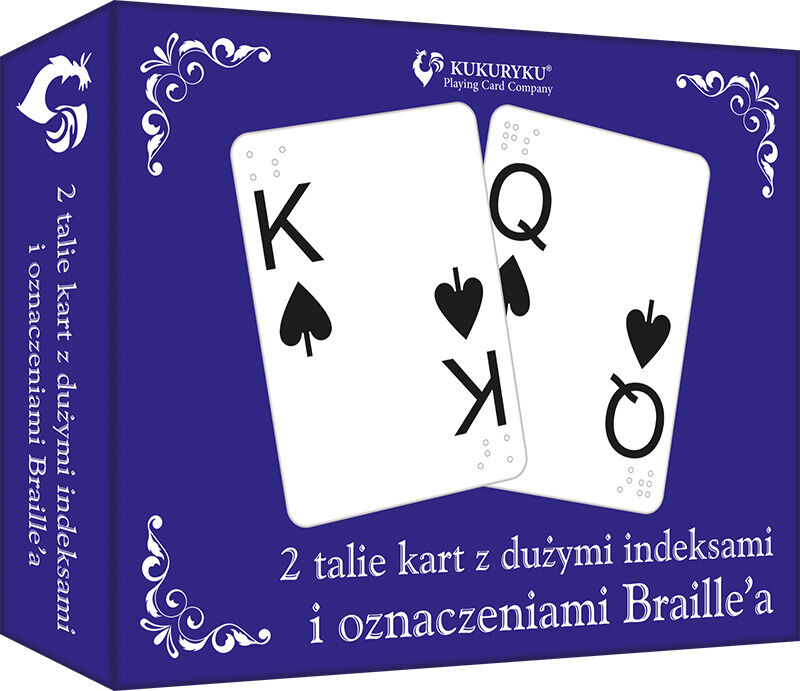 Karty do gry z dużymi indeksami i znaki Bralle'a