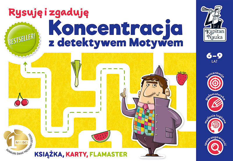 Koncentracja z detektywem Motywem. Rysuję i zgaduję. Kapitan Nauka